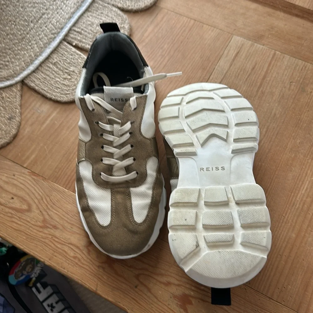 Reiss Beige and White Women's Sneakers